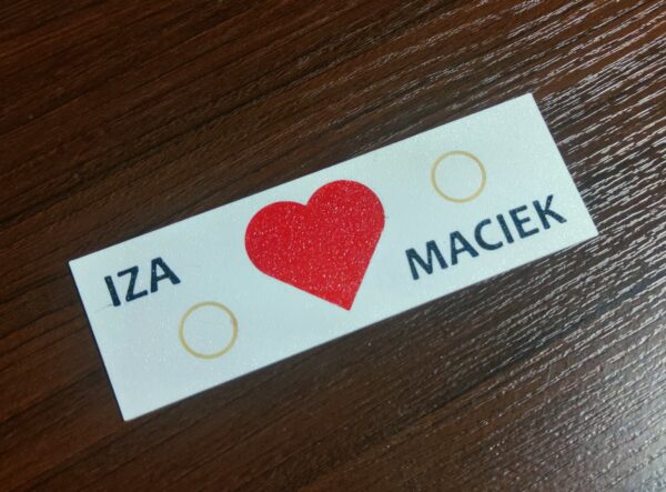 Tabliczka ślubu - podane imiona